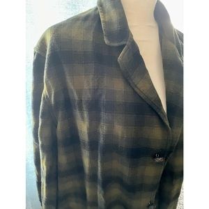 Vintage Pendleton Over shirt, button close, XL, Green/Black